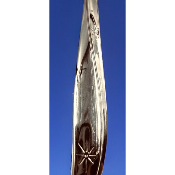 Oneida Community Twin Star Serving Spoons 4pc Set Atomic Starburst MCM Stainless - Picture 4 of 6